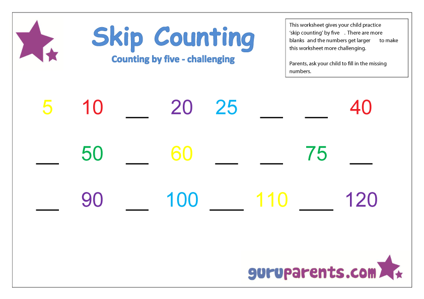 Skip Counting by five challenging