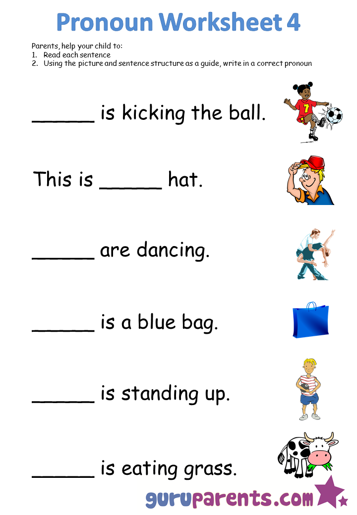 Pronoun Worksheets | guruparents