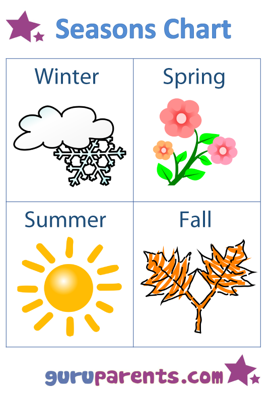 Seasons Chart Kindergarten