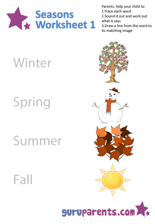 Seasons Worksheet 1