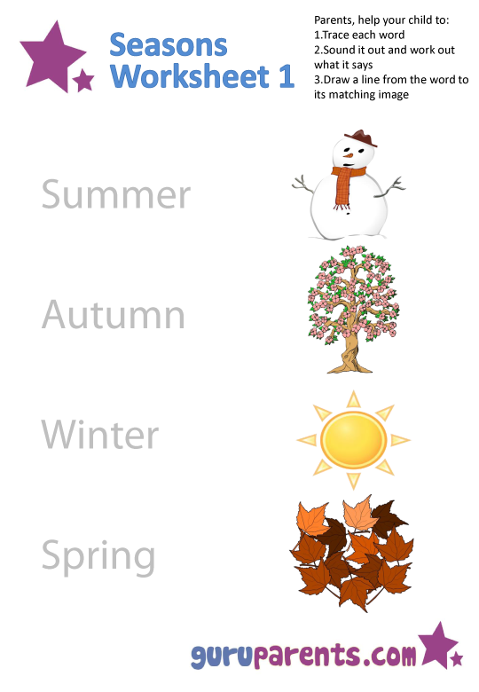 Seasons Worksheet 1