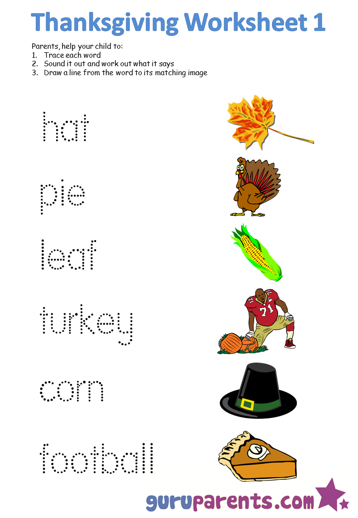 Thanksgiving worksheet 1