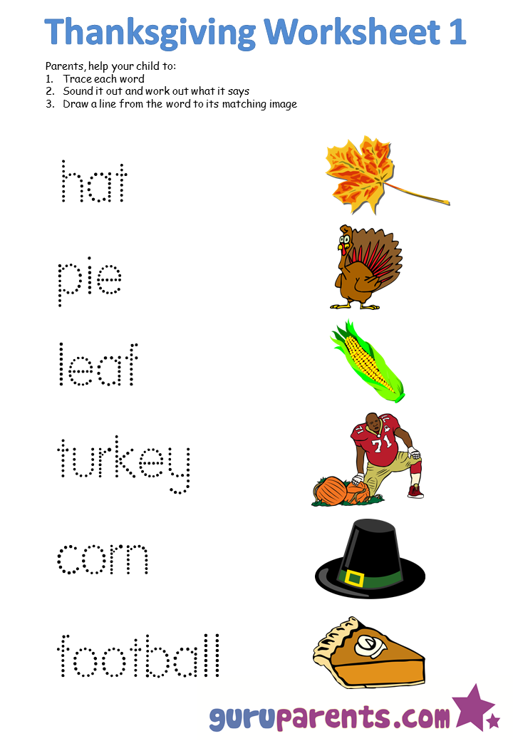 Thanksgiving Worksheets Guruparents Thanksgiving Worksheets Guruparents
