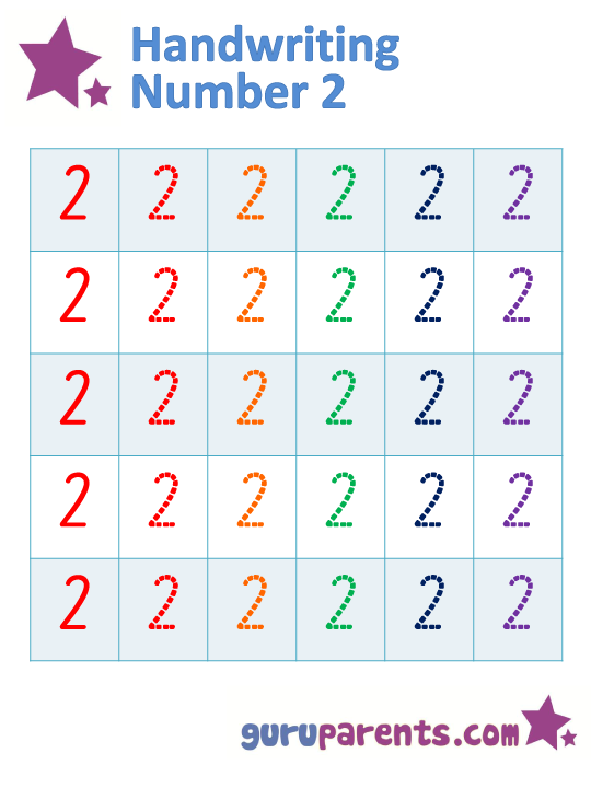 Tracing Number 2 Worksheet