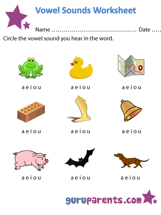 Vowel Sounds Worksheet 2