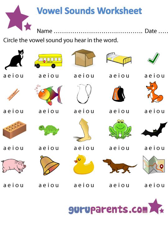 Vowel Sounds Worksheet 3