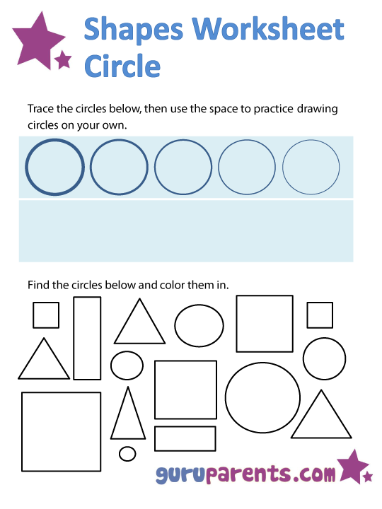 shapes worksheets - circle
