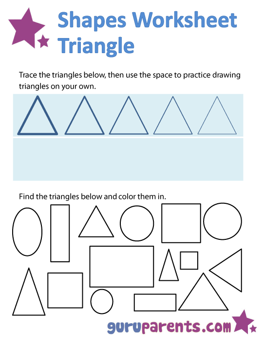 triangle shapes worksheet