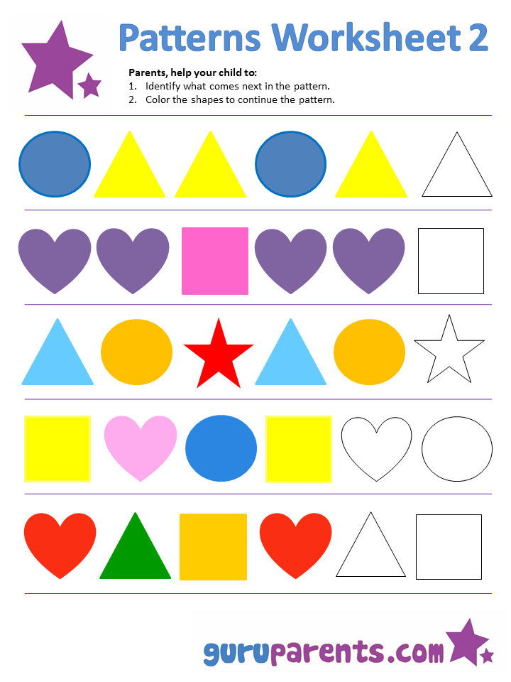 Patterns Worksheet 2