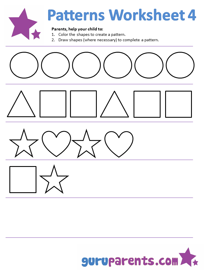 Patterns Worksheet 4