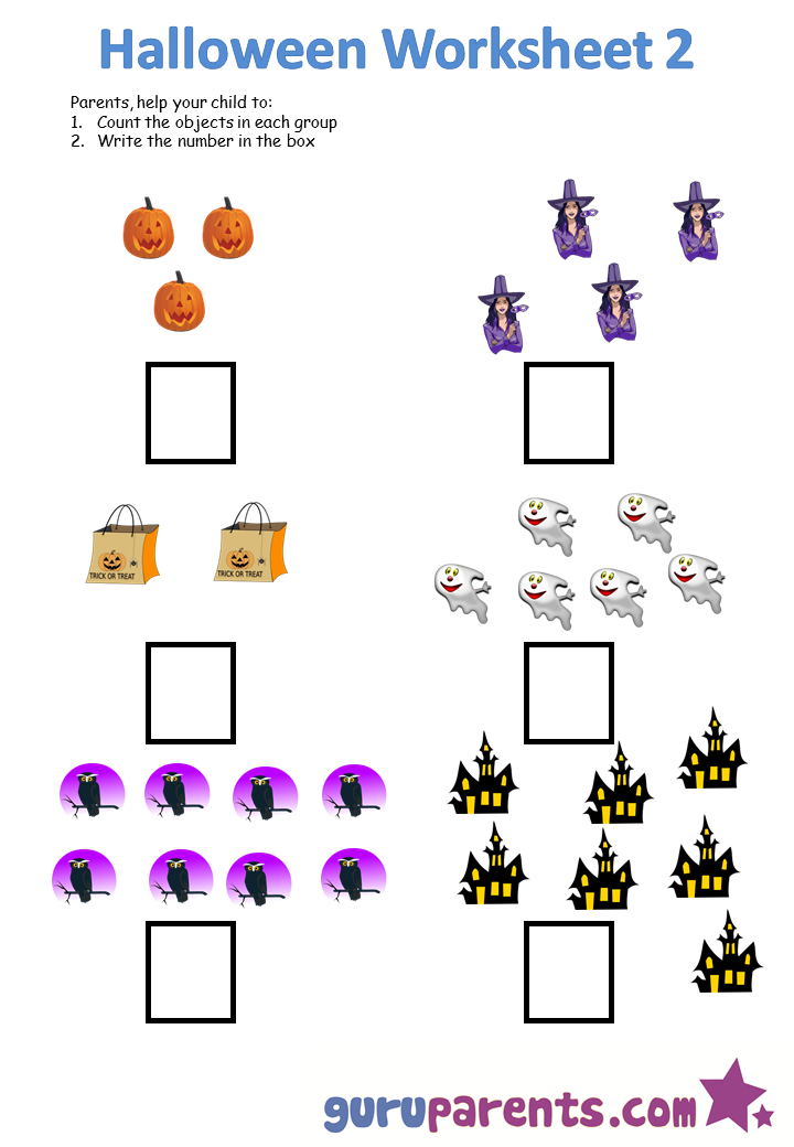 halloween worksheets image 2 - Halloween Worksheets For Kindergarten