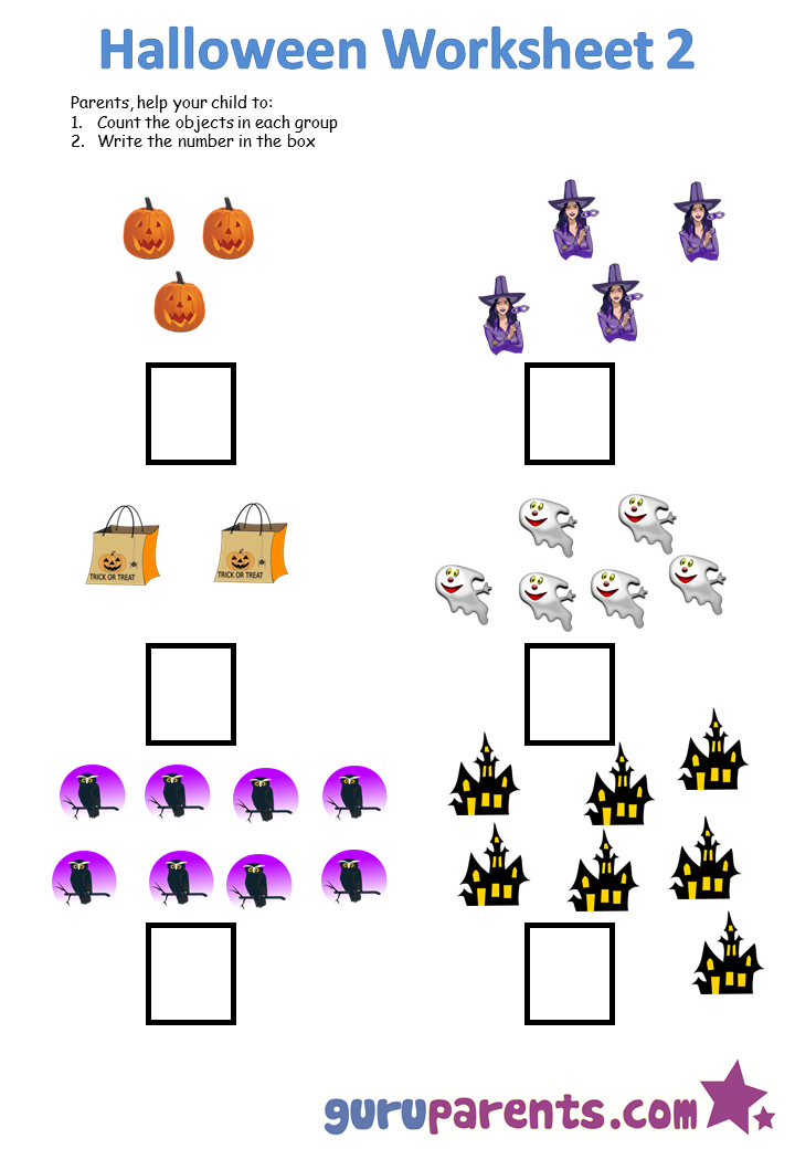 halloween worksheets image 2 - Kindergarten Halloween Worksheets